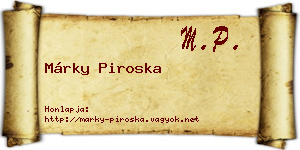 Márky Piroska névjegykártya